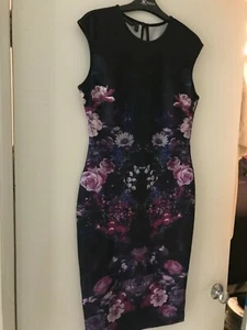 Kardashian Kollection Women's Sleeveless Sheath Dress-Floral Plaid - Picture 1 of 4