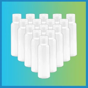 2oz (60ml) Clear PET Plastic Travel-Size Bottles, Squeezable, Flip-Top Caps -... - Picture 1 of 4