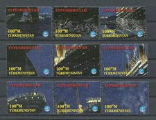 TURKMENISTAN. Año: 1997. Tema: 85º ANIV. DEL HUNDIMIENTO DEL TITANIC.