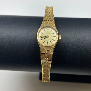 Waltham Women's Gold Tone Quartz Round Analog Chain Wristwatch
