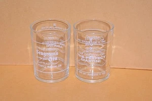 2 Vintage Seagram's Gin Perfect Martini Glasses Shot Glass New Old Stock - Picture 1 of 9