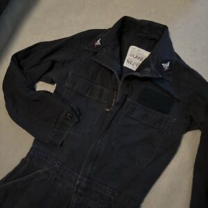 US Navy Blue Utility Coveralls Full Zipper Jumpsuit 34R Flame Resistant