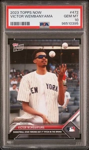 PSA 10 2023 Topps Now #472 Victor Wembanyama First Pitch Rookie SP Spurs - Bild 1 von 2