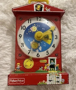 Fisher Price Teaching Clock Music Box #998 Mattel 2009 Working Good Cond - Picture 1 of 7