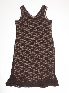 Agenda Womens Brown Polyester Blend Sheath Size 18 V-Neck- Lace Overlay - Picture 1 of 10