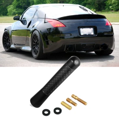 3" Carbon Fiber Black Short Antenna Radio w/screws For NISSAN 350Z 2003-2009 - Image 1 of 4