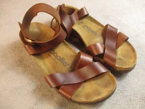 Birkenstock Papillio Lola Sandals Brown EU 36 US 5-5.5 Ankle Strap Wedge Heel - Picture 1 of 17