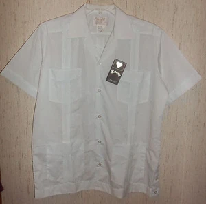NWT MENS Ravgo Guayaberas #108 CLASSIC WHITE SHIRT SIZE M - Picture 1 of 3