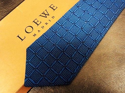 Cravatta cravatta cravatta uomo seta usata originale LOEWE abito classico lusso multicolore 14