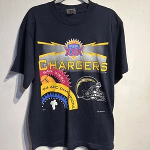 Vtg 1995 San Diego Chargers AFC Champions Men's T-Shirt Large NFL Super Bowl - Picture 1 of 5