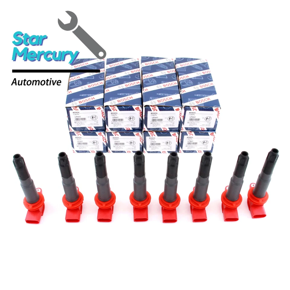 8x Bosch Ignition Coil For Porsche Cayenne Panamera 4.8L V8 Panamera 3.6L UF660 - Изображение 1 из 4