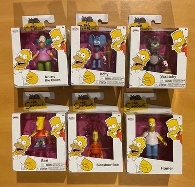 Los Simpson Jakks Pacific 2.5" Figura Onda 2 Juego Completo Picazón Arañazo Bob Krusty Foto 1 de 4