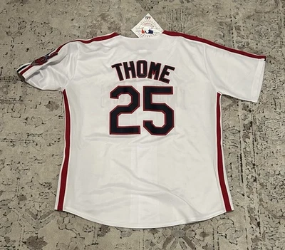 Majestic Authentic Cleveland Indians Jim Thome Throwback Jersey Men’s Size: XL - Imagem 1 de 4