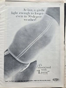 1962 Women's Dupont Lycra girdle light enough to forget vintage fashion ad - Picture 1 of 1