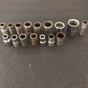 Lot of 16 S-K Challenger Craftsman 1/2" Drive Sockets 7/16"-1" Made in USA - Bild 1 von 3