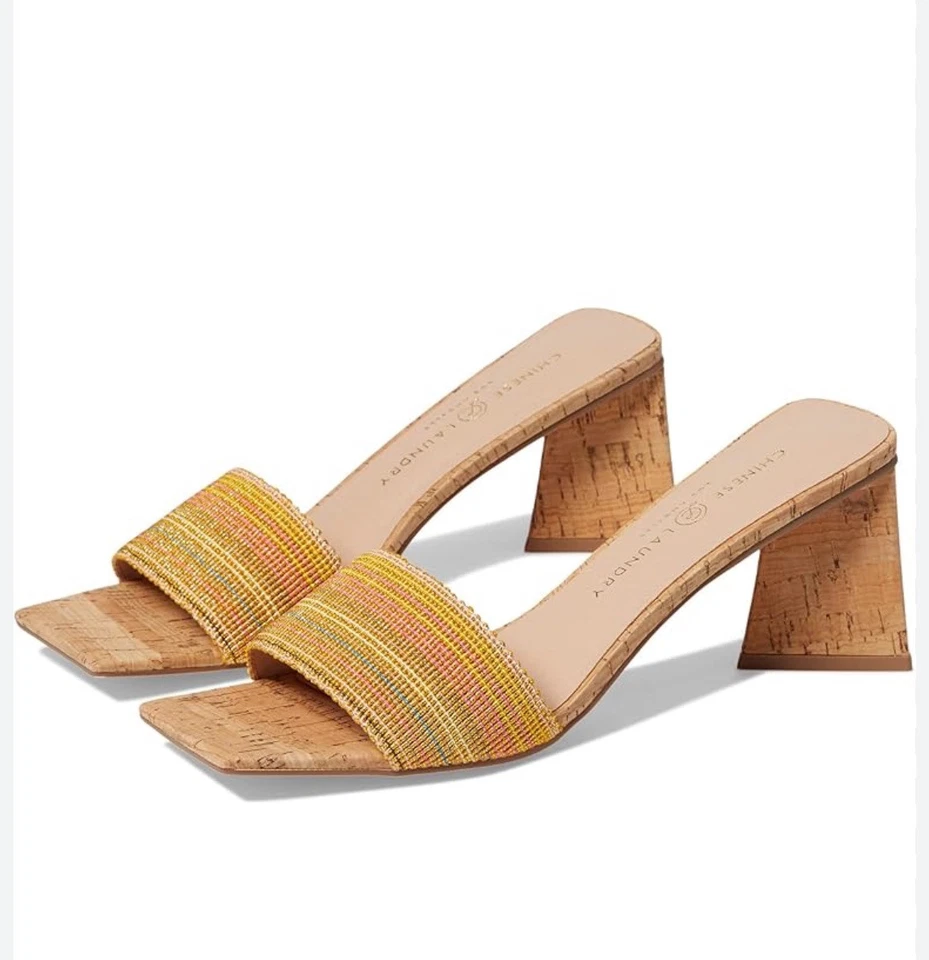 Sandalia china lavandería mujer Yuna talla 36 5,5 tacones de corcho correa elástica Foto 1 de 4