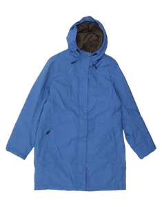 L.L.BEAN Womens Hooded Windbreaker Coat UK 14 Medium Blue Nylon CU02 - Picture 1 of 4