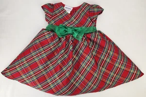Blueberi Boulevard Bebé Niña Navidad Rojo Vestido a Cuadros Lazo 6/9M Suavemente Usado - Imagen 1 de 8