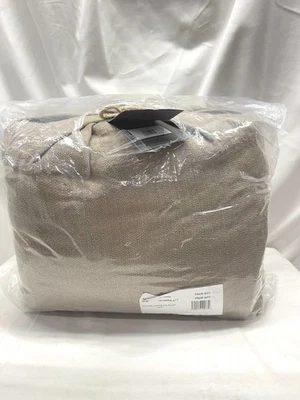 Hardware de restauração italiano Lucca linho F/Q capa de edredom apenas - Latte (novo com etiquetas) - Imagem 1 de 4