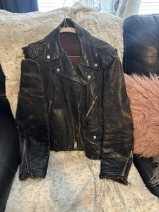 SUPER SELTENE & RARITÄT VINTAGE Leder 40’s/50’s Motorrad Biker JACKE LESEN - Bild 1 von 24