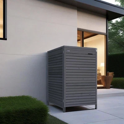 FAIRPREIS-DESIGN Mülltonnenverkleidung ADRIA24 aus Holz bis 240L mit Rückwand anthrazit 1 Tonne