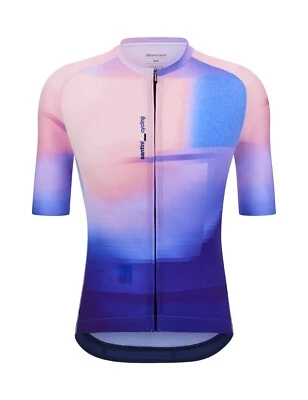 Мужская велосипедная майка с коротким рукавом Luce синяя от Santini - Изображение 1 из 4