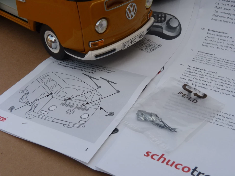 Schuco Schucotronic 2.4 Volkswagen T2a 1:18 mirror window wiper genuine skn- us - Image 1 of 2