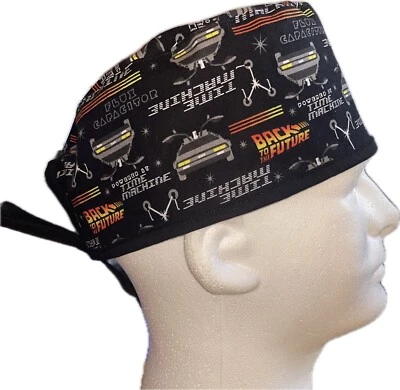 Back To The Future Time Machine Scrub Hat Chemo Cap - Image 1 of 4