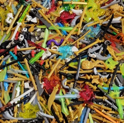 Lot of 30 Random Lego Ninjago Weapons Accessories Ninja Blind Bag Grab Bag - Image 1 of 4