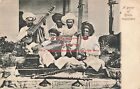 India, Hindu Musicians in Native Ethnic Costumes Holding Musical Instruments