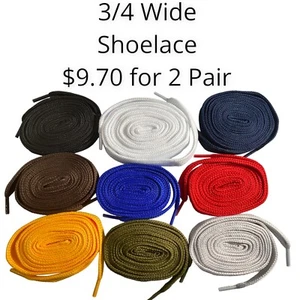 45 `54` Double Layer Tubular Shoelaces Thick & Durable Replacement Strings Laces - Picture 1 of 8