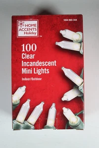 100 Clear Home Accents Holiday Clear Incandescent Mini Lights INDOOR/OUTDOOR - Picture 1 of 5