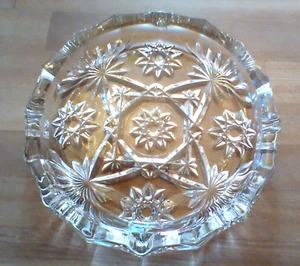 CENICERO DE CIGARROS DE VIDRIO TRANSPARENTE VINTAGE 8" ESTRELLA HOLLYWOOD REGENCY MCM GRANDE - Imagen 1 de 12