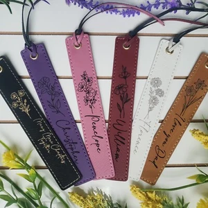 Customized Long Leather Bookmark - Perfect Reader Gift for her and him - Picture 1 of 9