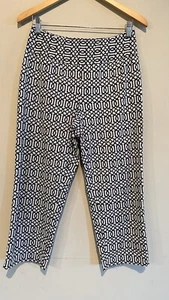 J McLaughlin Cropped pants Women’s White/black Size M Stretch - Picture 1 of 7