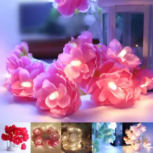1.5/3/4m Flower Battery LED Fairy String Wire Lights Indoor Bedroom Home Decor - Picture 1 of 20