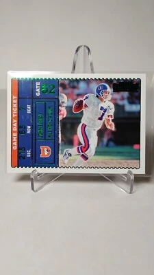 2022 Panini Contenders - John Elway #GDT-JEL - Game Day Ticket Insert EMERALD - Image 1 of 2