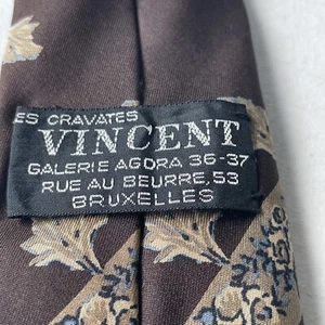 Les Cravates Vincent Galerie Agora Bruxelles 100% silk Necktie - Picture 1 of 3
