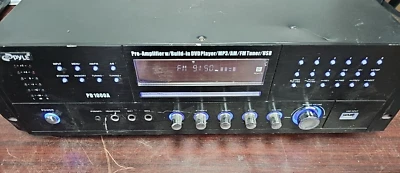 Pyle PD1000A Pre-amp w/ build-in DVD/MP3/AM/FM tuner/USB  *Powers on - Untested* Foto 1 de 4