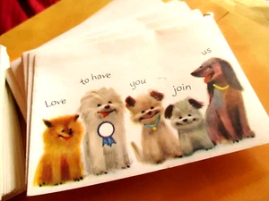 Lot 22 Vintage Invitation Puppy Dog Party Greeting Announcement Cards Norcross - Picture 1 of 5