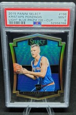 Kristaps Porzingis 2015-16 Select Premier Level Light Blue Prizm Die-Cut RC /199
