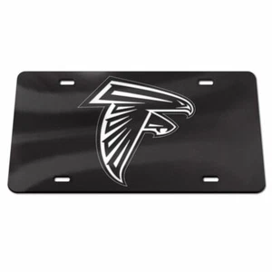 ATLANTA FALCONS BLACK AND WHITE SPECIALTY ACRYLIC CAR LICENSE PLATE NFL - Picture 1 of 1