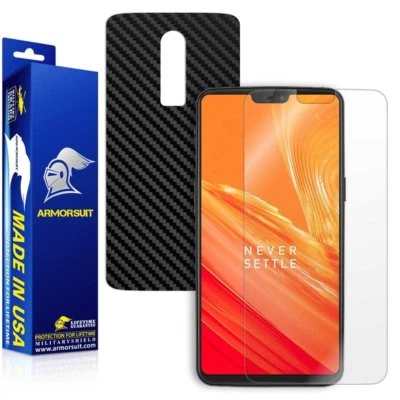 ArmorSuit MilitaryShield OnePlus 6 Screen Protector + Black Carbon Fiber Skin - Image 1 of 4