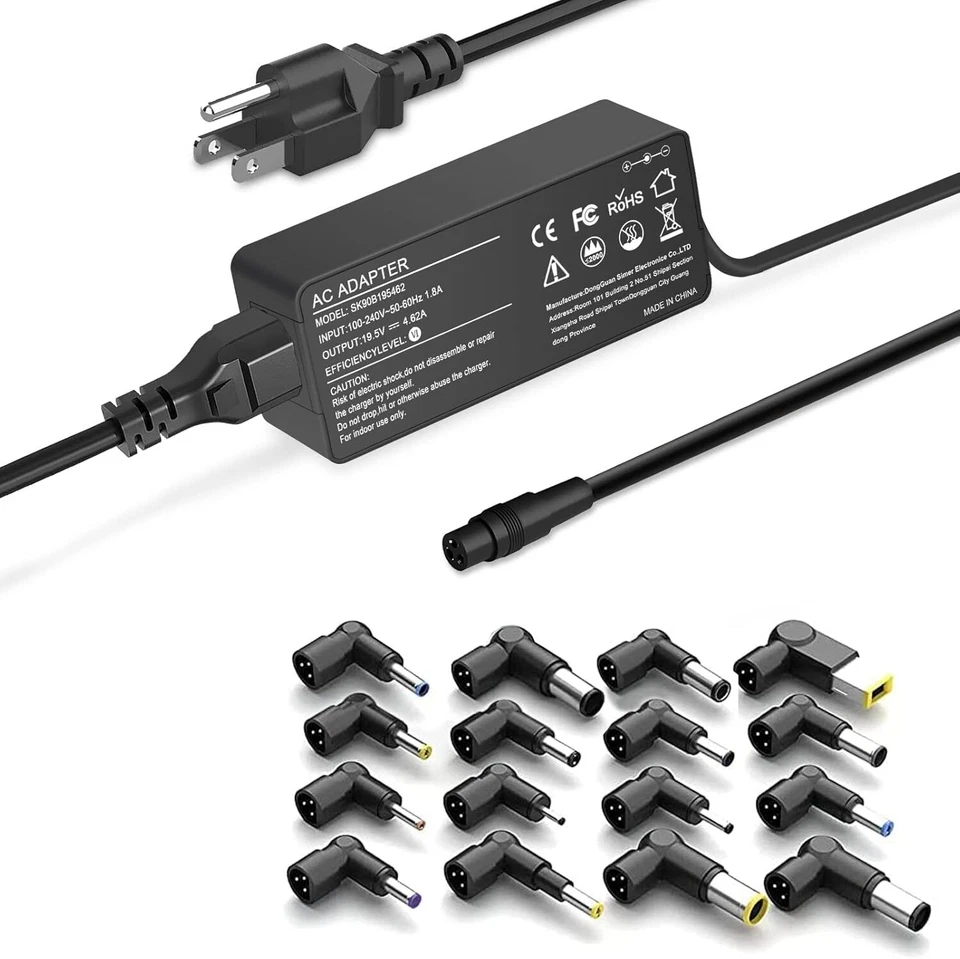90W Universal Laptop Charger 15-20V ✅ W/ 16 TIPS - ✅ FITS EVERYTHING! - Image 1 of 1
