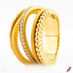 Carrera y Anillo Melodia 18K Oro Amarillo 27 Diamantes Junt. 0,17 CT Nuevo 54 - Imagen 1 de 2