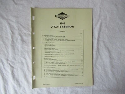 1985 Briggs & Stratton engine service seminar school training update brochure - Image 1 of 4