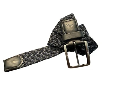 Tommy Bahama Woven Braided Men's Belt  Blue Leather Cotton L/XL - Imagem 1 de 3