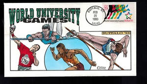 29c World University Games FDC 1993*Sc #2748* Collins Hand Painted Cachet  - Picture 1 of 1