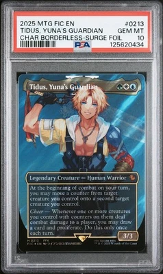 MTG Final Fantasy Tidus, Yuna's Guardian Borderless 213 Surge Foil PSA 10 GEM MT - Image 1 of 2