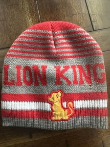 Disney König der Löwen Simba Kleinkind Strick Beanie Mütze 2T-5T grau rot - Bild 1 von 4